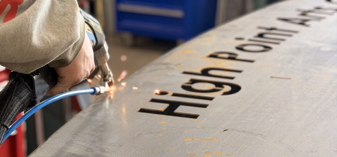 Laser welding in the fabrication bay